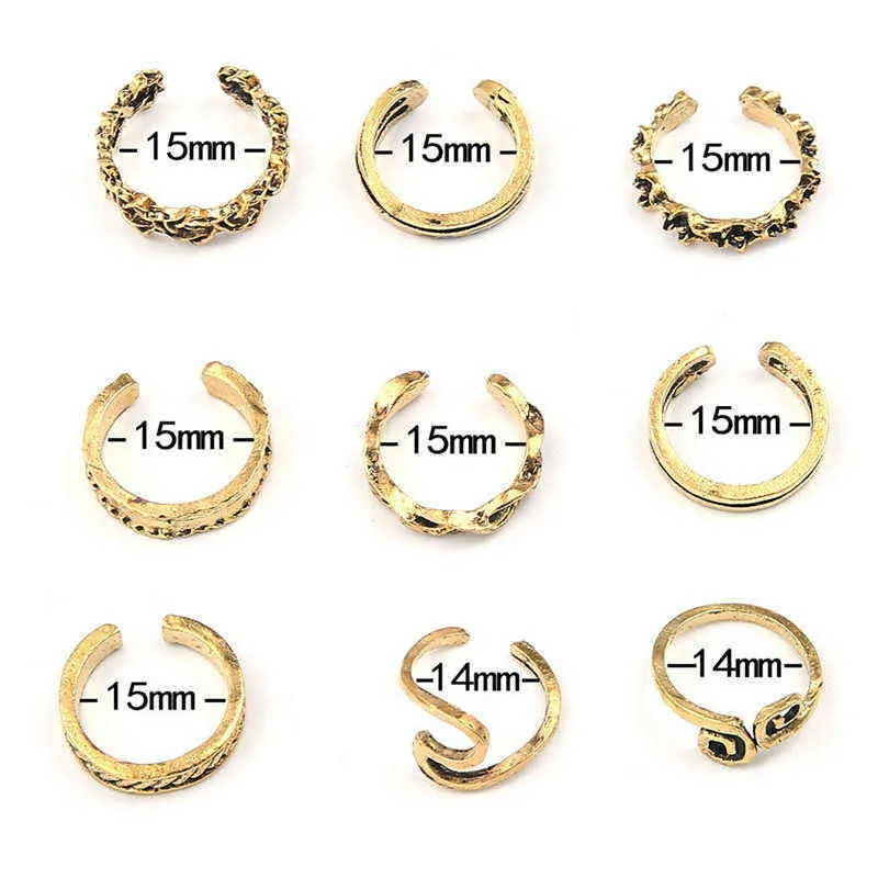 9 pièces/ensemble bague femmes haute qualité Unique ouverture réglable doigt rétro sculpté orteil pied plage bijoux