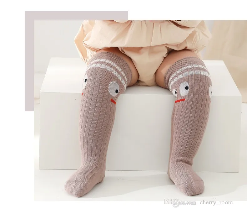 Automne hiver bébé enfant en bas âge princesse chaussettes enfants garçons filles dessin animé ours rayure genou manches chaussette long tube infantile animal décontracté lâche bas D039