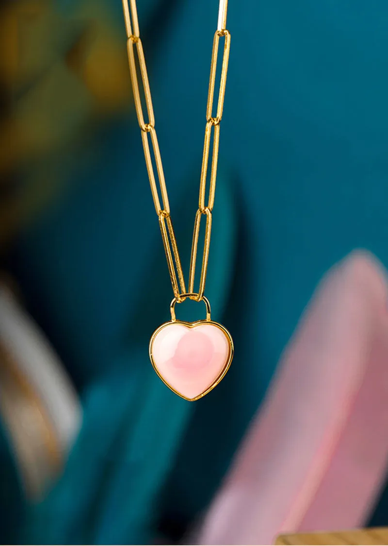 Inspiration design chain pink love necklace bracelet light luxury exquisite fashion ladies wedding silver jewelry7499705