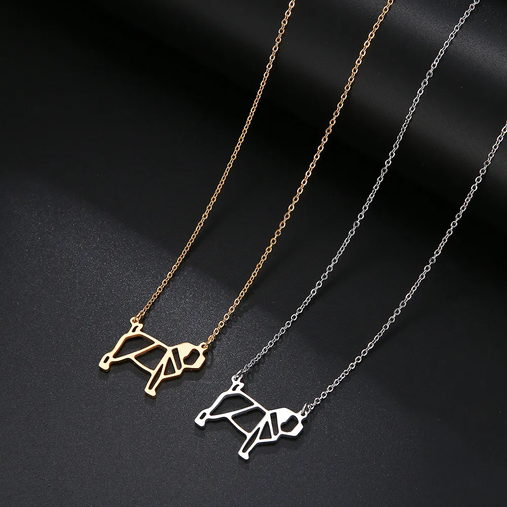 Cacana Stainless Steel Necklac Cute Dog Pet Pendant for Women Love My Pet Animal Dog Necklace Choker Ketting Jewelry Gift (1)