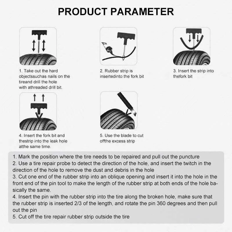 Kit de ferramentas do carro Garagem Pneu Repair Pneu Reparação de Pneus Bicicleta Motocicleta Mão S Acessórios