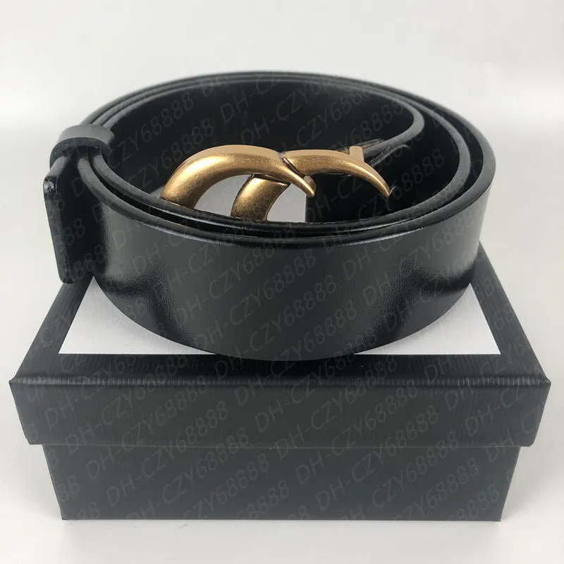 2021 Klassiska märkesbältesdesigner 7 Style 3 8 Bred Belt Men's Gold Silver Bronze and Black Buckle With Box285q