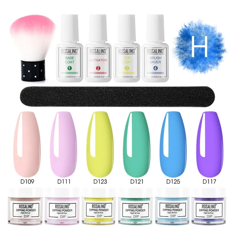 Nail Dipping Powder Brush Set Dip French Glitter Shinning Nails Manicure Kit Various long lasting colors6277370