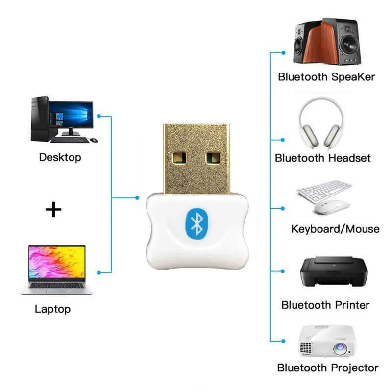 Drive Free Usb Bluetooth 5.0 Adapter Audio Receiver Transmitter Dongle for Ps4 Desktop Mouse Aux Speaker