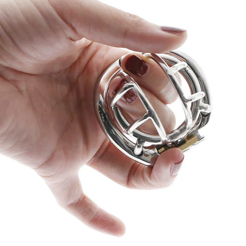 Super Small Male Chastity Device Stainless Steel Chastity Cage With arc-shaped Cock Ring BDSM toys Bondage Fetish cock toys P0827