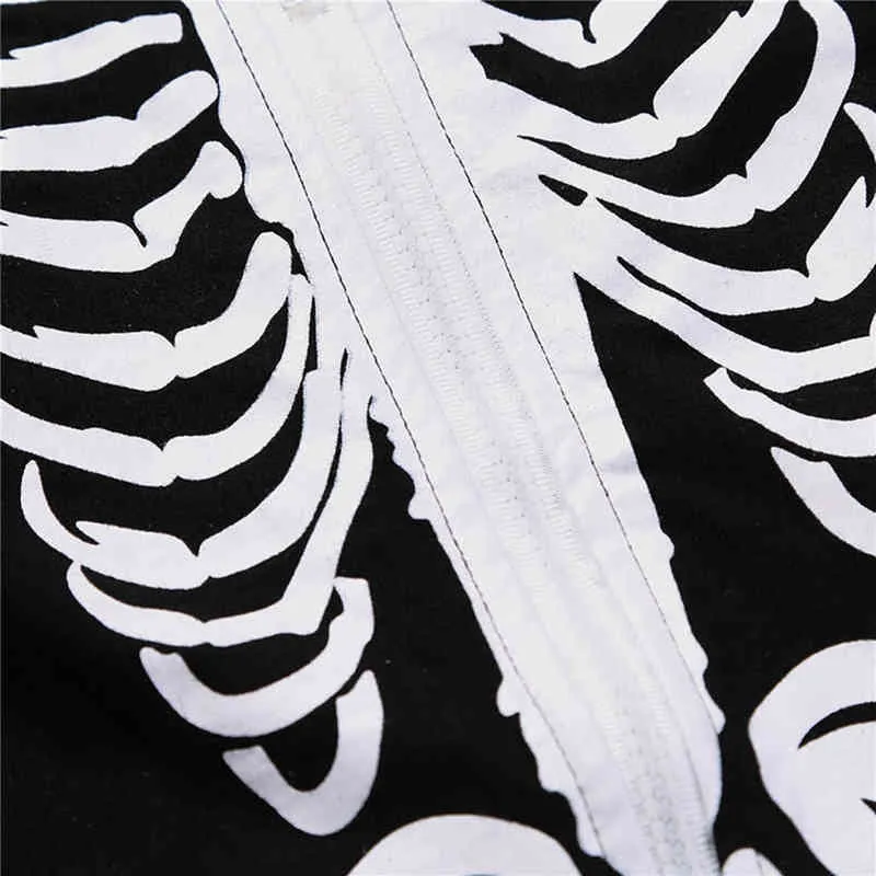 Halloween kostym född baby pojke flicka skelett rompers långärmad jumpsuit kläder cosplay spädbarn 211229