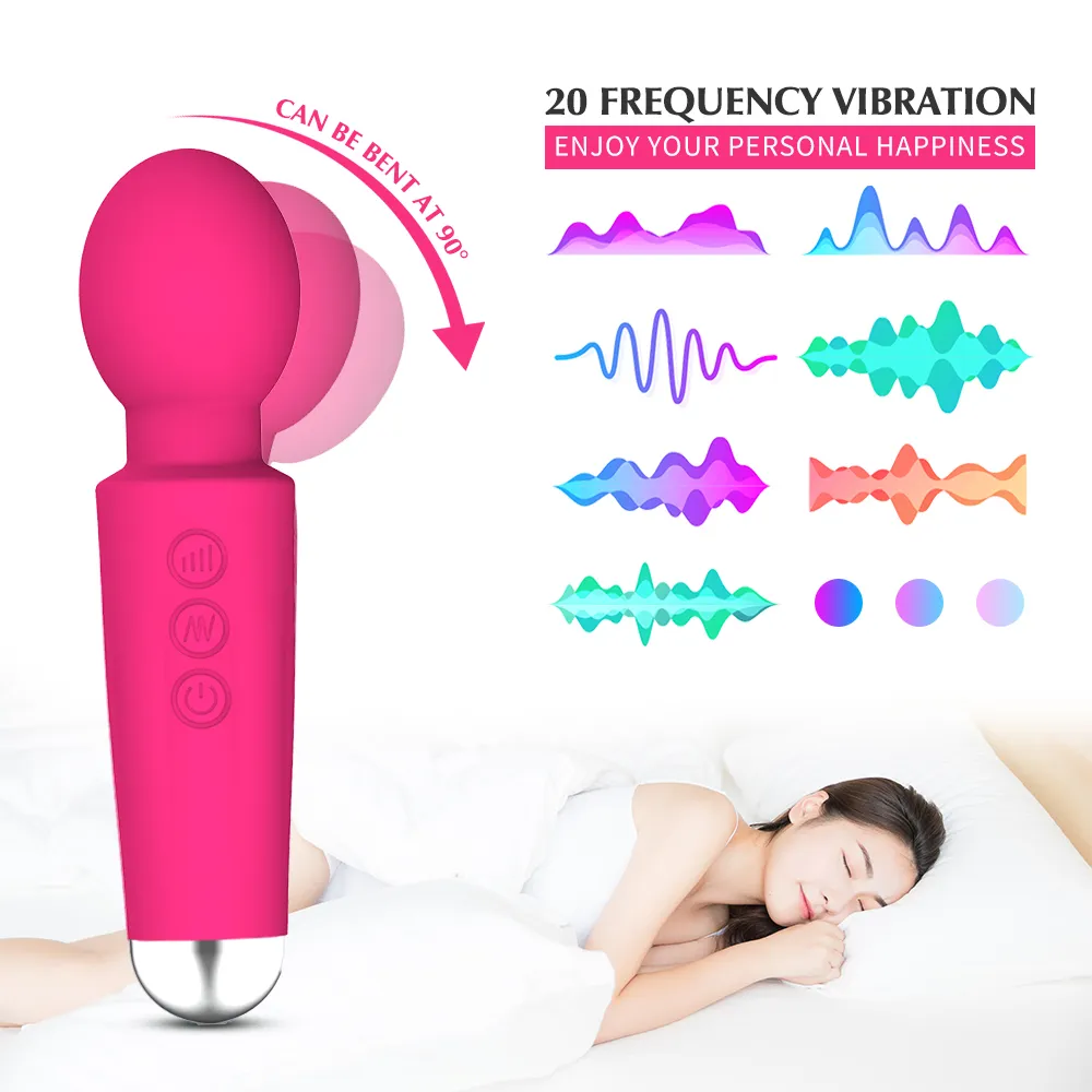 Massage av Vibrator Magic Wand Sex Shop G-Spot Vaginal Stimulator Kvinna Onani Verktyg Clitoral Massager Pussy Sexleksaker för Kvinna
