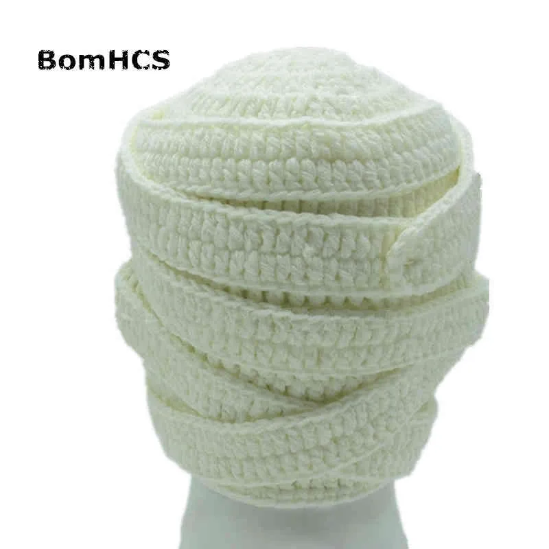 Bomhcs Novetly Cool Zombie Mask Bandage 100 Ręcznie robione dzianinowe czapkę czapki 2202109965945