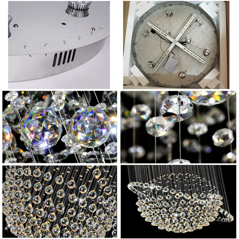 جديد جديد LED K9 Ball Crystal Chandeliers Crystal قلادة الضوء الثريا الأضواء الثريا صافية الكرة السقف Light4006858343e