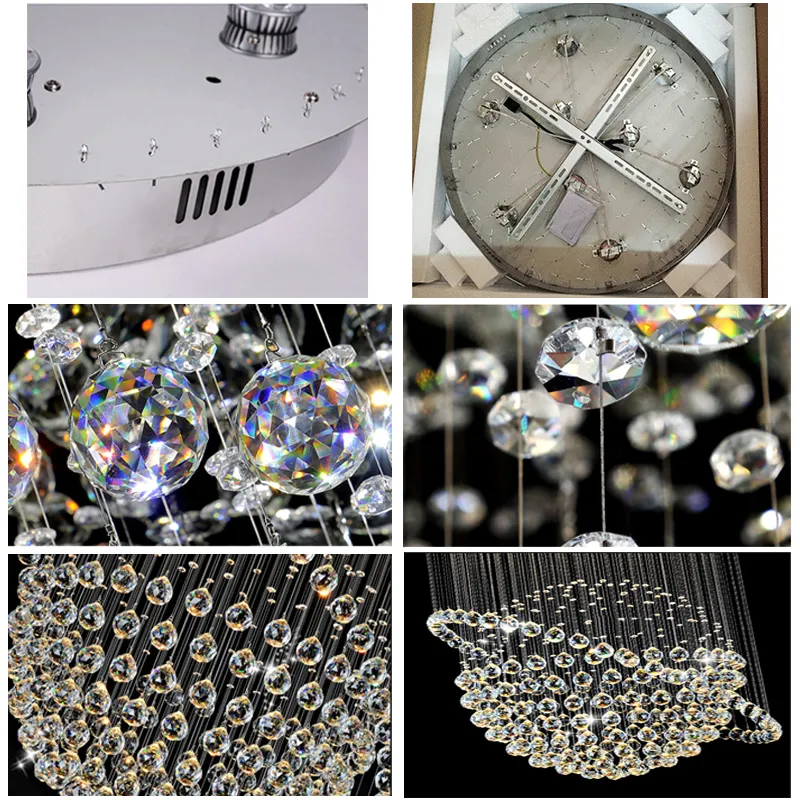 New Modern LED K9 Ball Crystal Chandeliers Crystal Pendant Light chandelier lights Chandelier Clear Ball Ceiling Light4006858195H