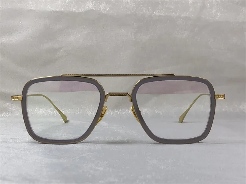Óculos ópticos masculinos de design de moda 006 quadrado K moldura dourada estilo simples óculos transparentes de alta qualidade lente transparente 274R