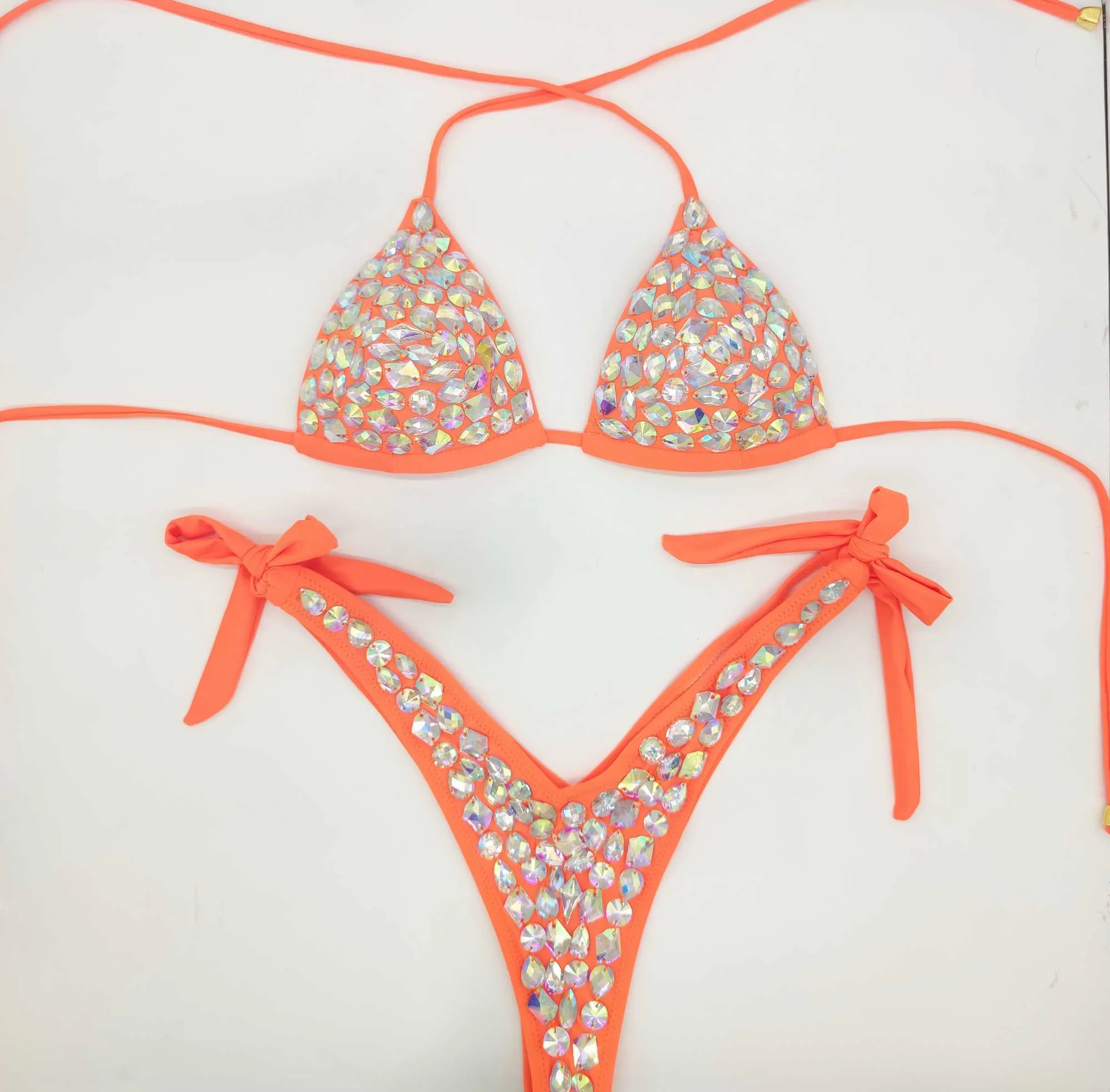 Semester Diamond Bikini Set Badkläder Kristall Badkläder Sexiga Kvinnor Biquini Bling Stones Baddräkt 210722