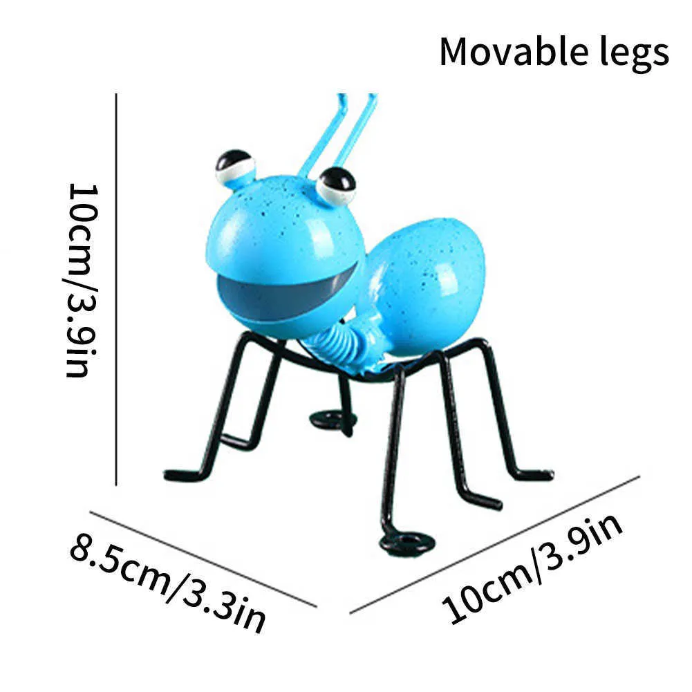 4шт красочный милый сад арт металлическая скульптура муравьи орнамент насекомое для висит настенные лужайки декор крытый открытый 210804