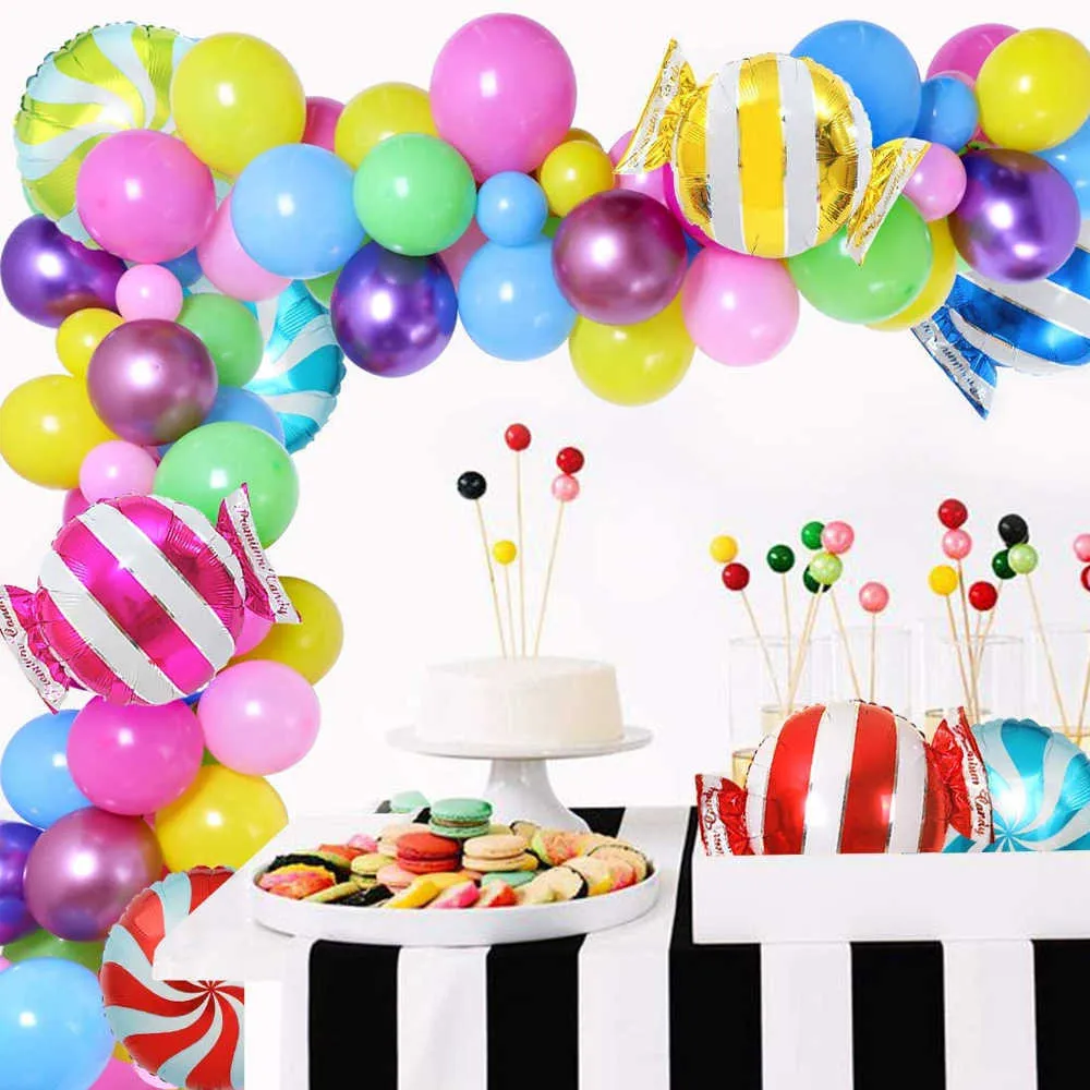 Ballon de bonbons Garland Arch Land Party décorations pour anniversaire Baby Shower Christmas With Sweet Lollipop 2106103085529