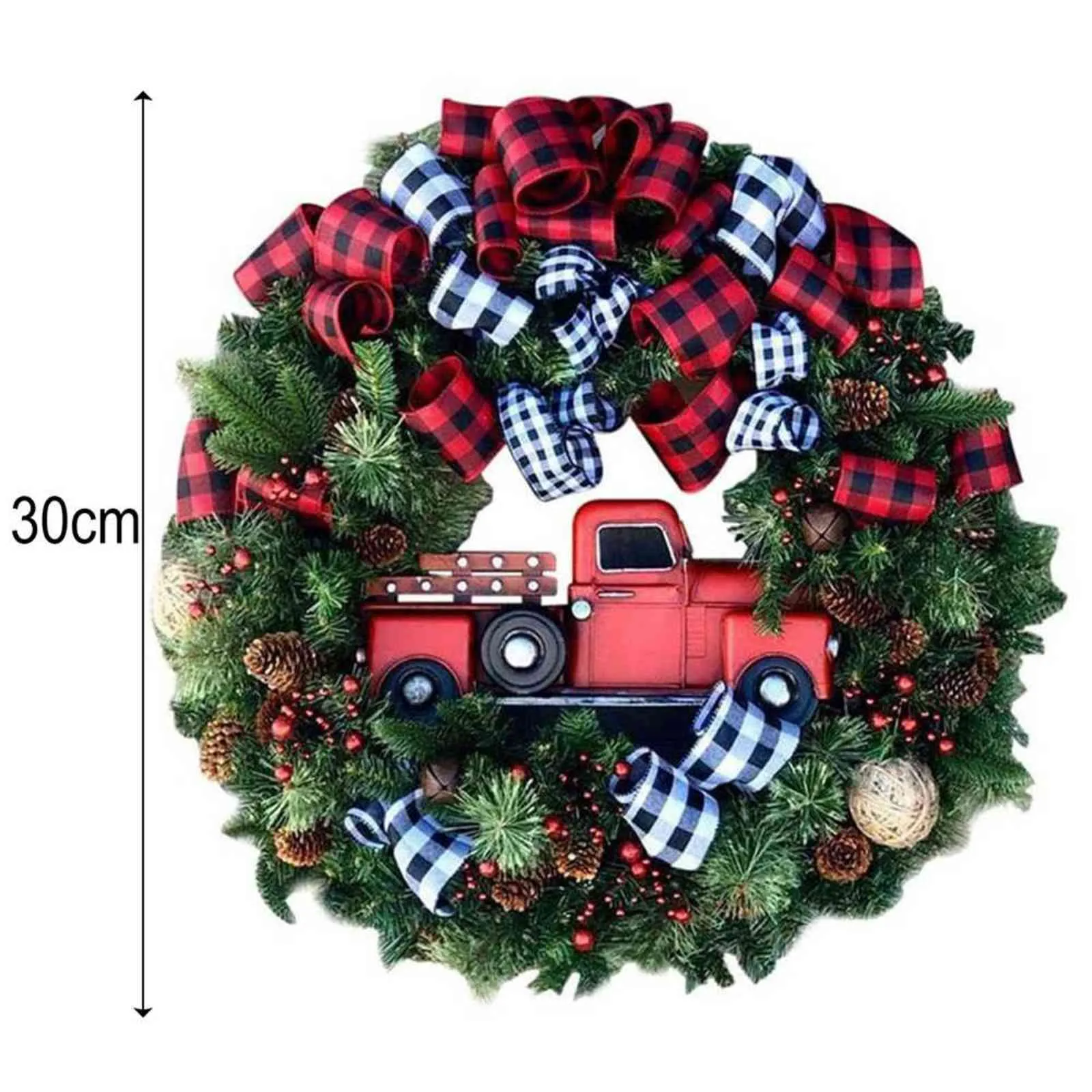 30 cm Kerstmis voordeur krans creatieve auto raam muur opknoping slingers Thanksgiving feestelijke tuin kunstmatige krans 211104