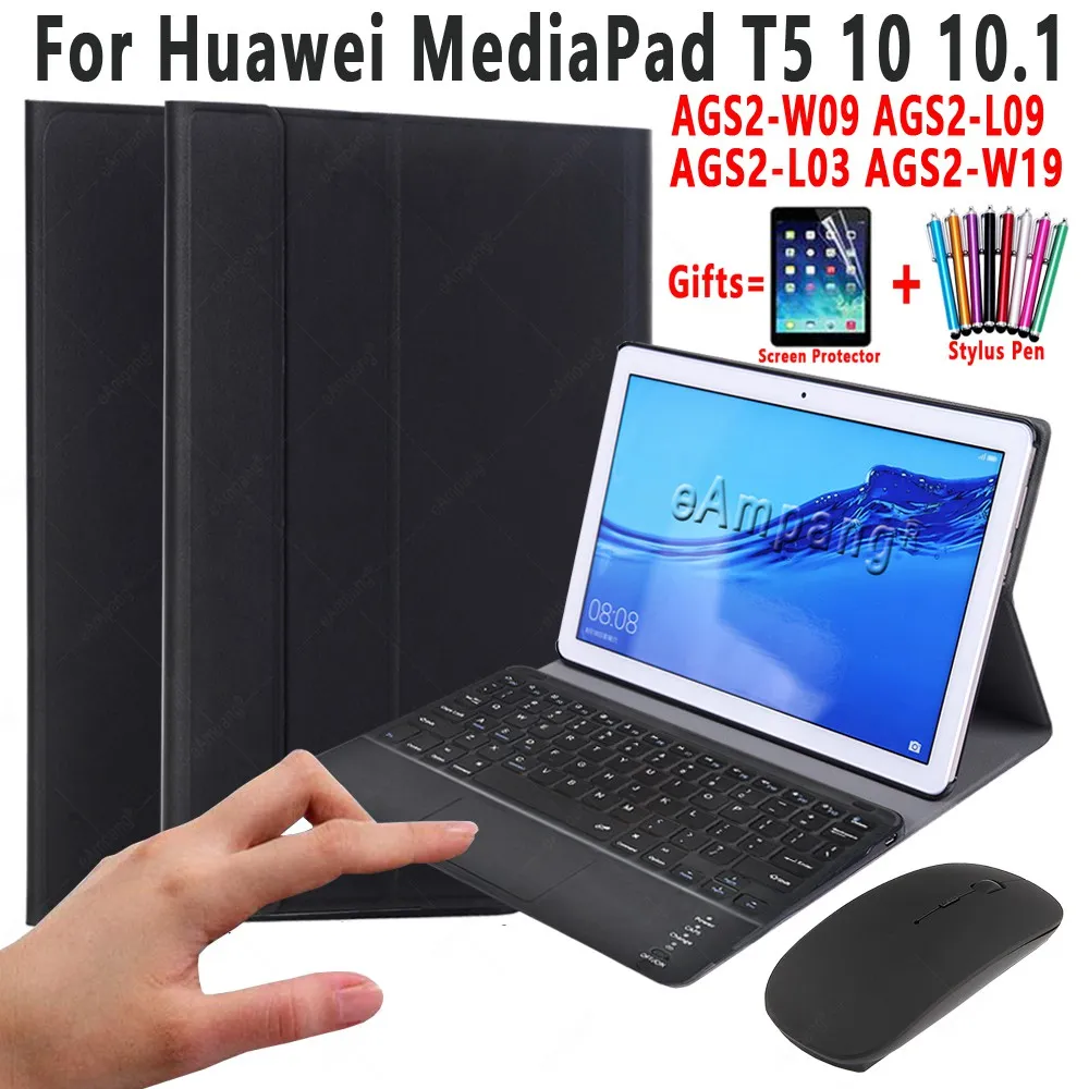 Custodia con tastiera Touchpad Huawei Matepad 10.4 T10s 10.1 Pro 10.8 Mediapad M5 10 Pro M6 10.8 M5 Lite 10 T5 Con