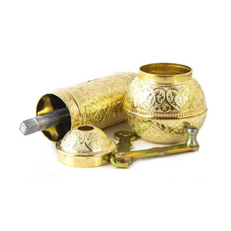 Kaffe Spice Salt Peppar Grinder Turkisk Mill Manuel Med Handtag Gjutjärn Vintage Camp Caravan Gift Hem Man Kvinna 210712