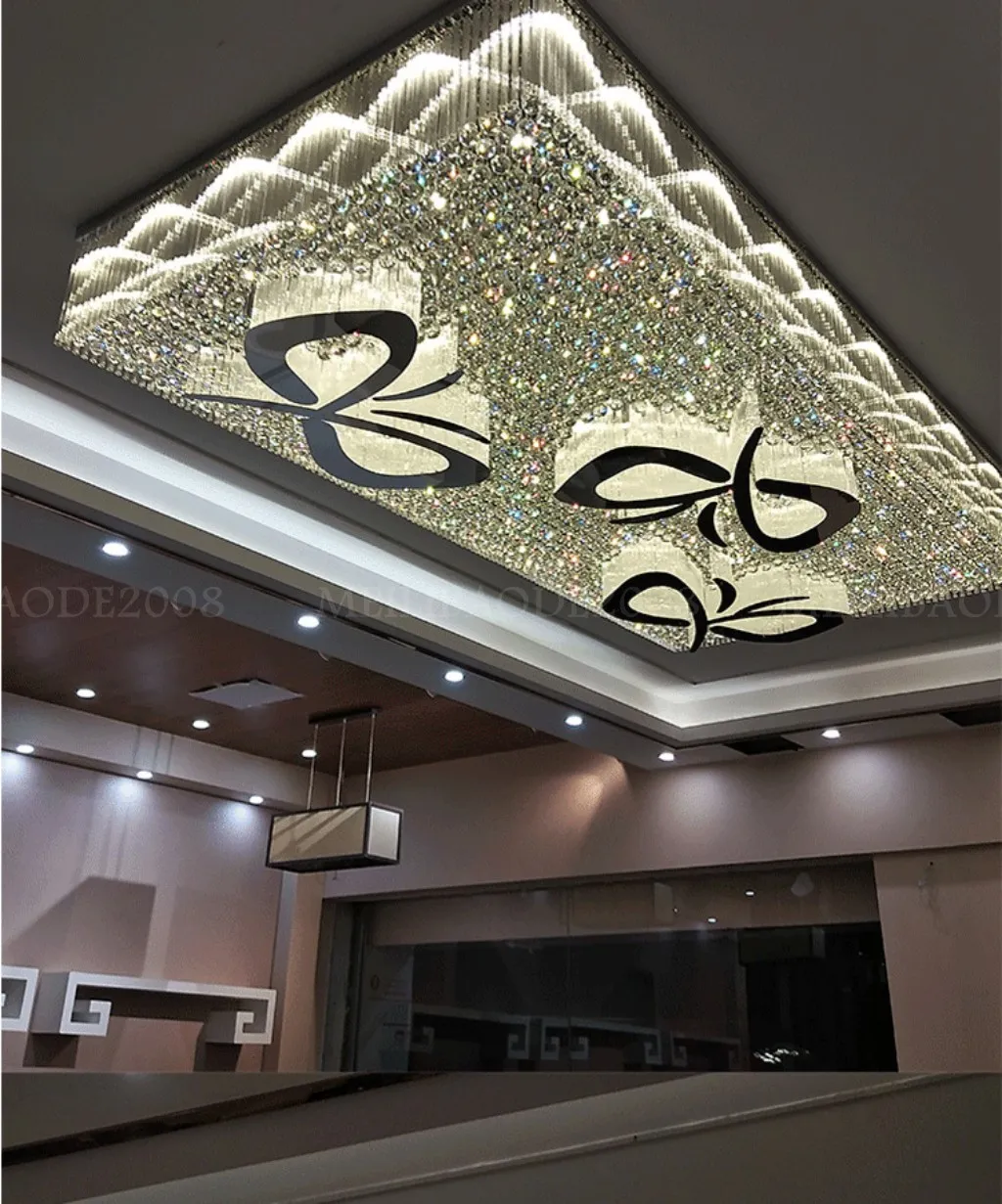 Niestandardowy kryształ LED duży żyrandol El Lobby Light