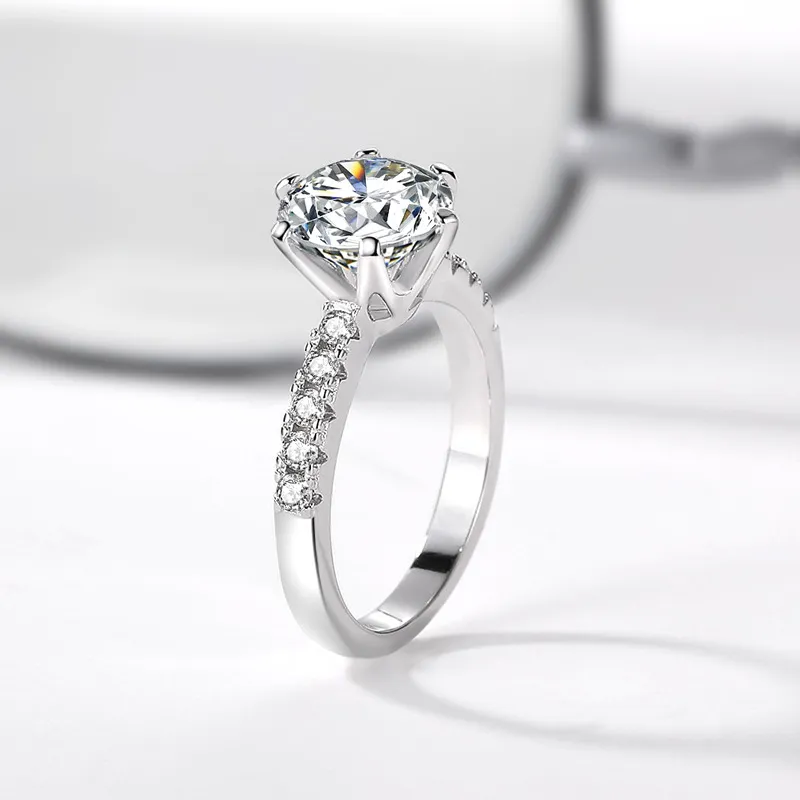 2 0ct Argent 925 Anneaux Pierre Précieuse Naturelle Zircone Diamant Bague De Mariage pour Mariée Femmes Bande Fine Jewelry J-427223J