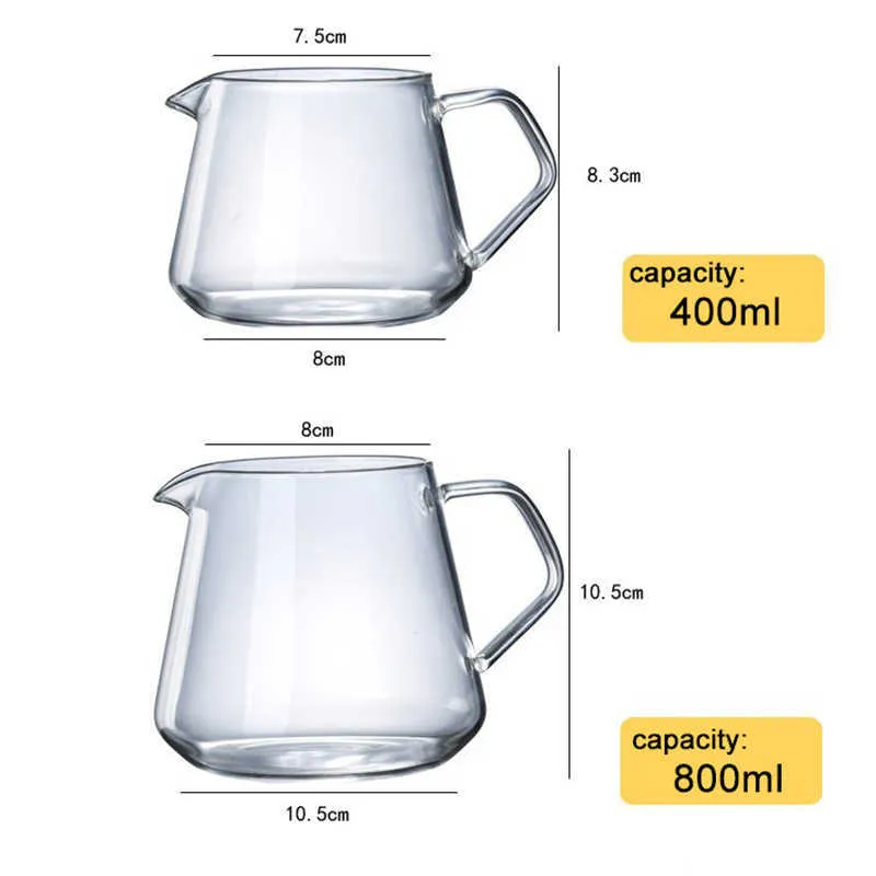 400 ML-600 ML verre partage Pot serveur verser décanteur maison brassage tasse fait à la main cafetière glace goutte à goutte bouilloire