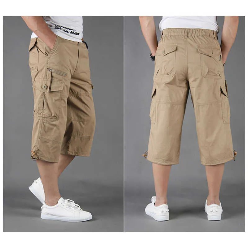 Pantalones cortos de carga de verano Hombres Casual s Camuflaje Pantalones sueltos con múltiples bolsillos Pantalones tácticos al aire libre Tallas grandes 5XL 210714