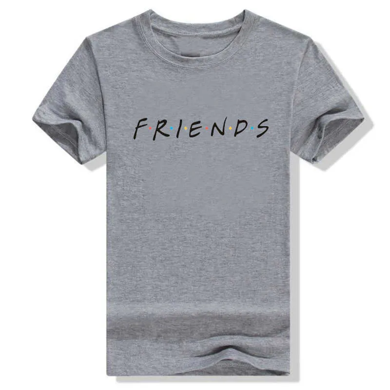 Camiseta con letras de AMIGOS para mujer, camiseta informal divertida para mujer y niña, camiseta Hipster, envío directo 210527