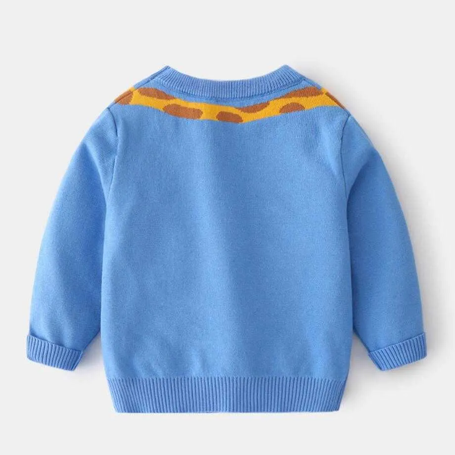 2021 Otoño Invierno Niños Bebé Suéteres Jersey Suéter para niños Jirafa Niñas y niños Kintting Suéteres Tops Ropa para niños Y1024