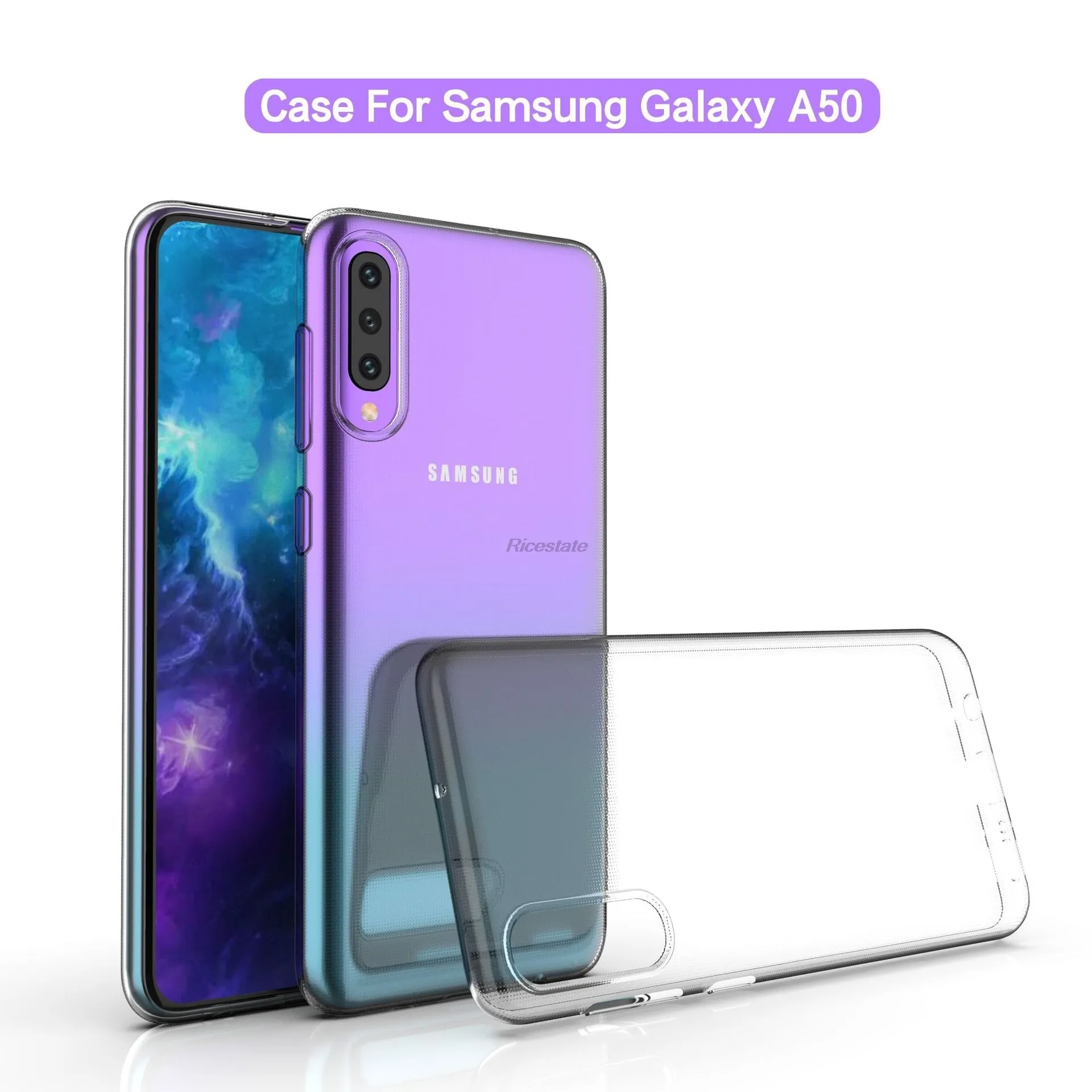 Clear Cases pour Samsung A50 Transparent Soft TPU Dropproof Antichoc Phone Back pour Samsung Galaxy A50 Protection Cover