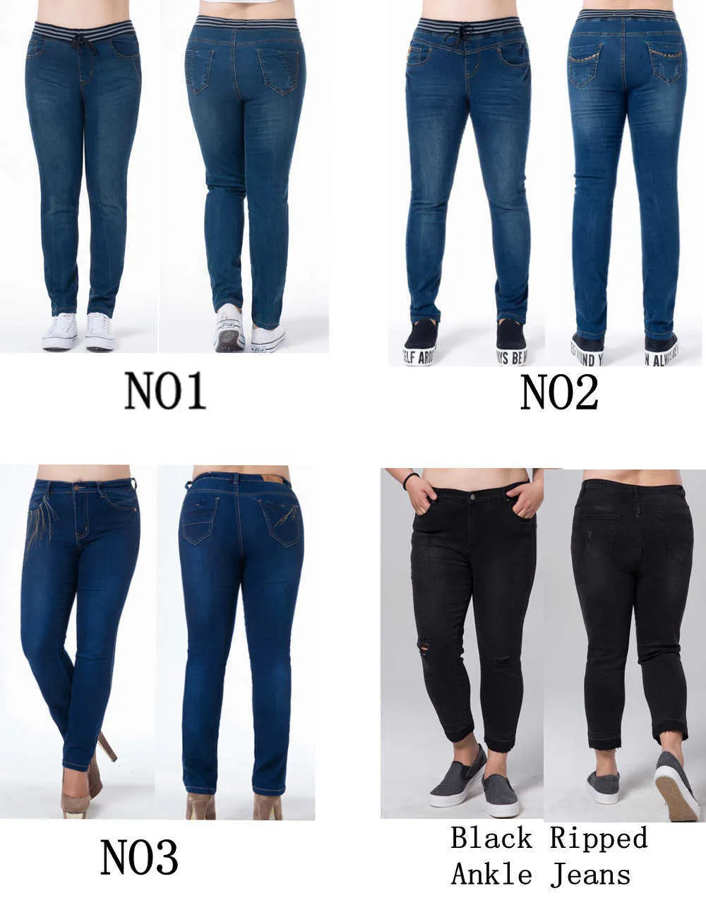 Grande taille femmes Jenas surdimensionné femmes pantalons classiques grande taille femmes jeans push up jean femme noir 5xl 6xl 7xl 210616