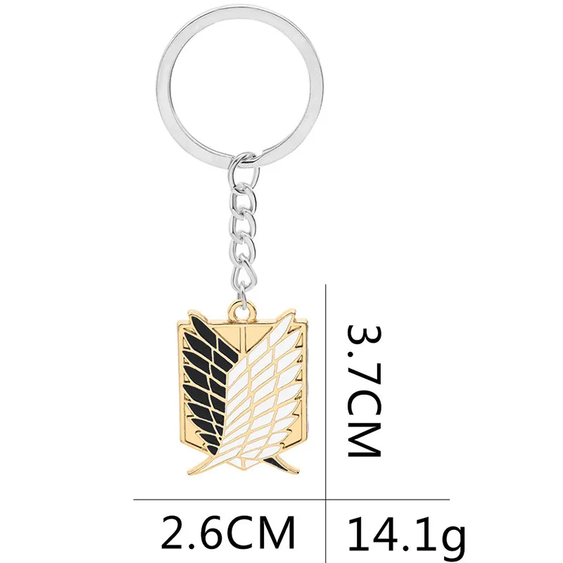 Attack On Titan Keychain Shingeki No Kyojin Anime Cosplay Wings of Liberty Portachiavi Anelli borsa da auto Donna Uomo llavero 12 pezzi