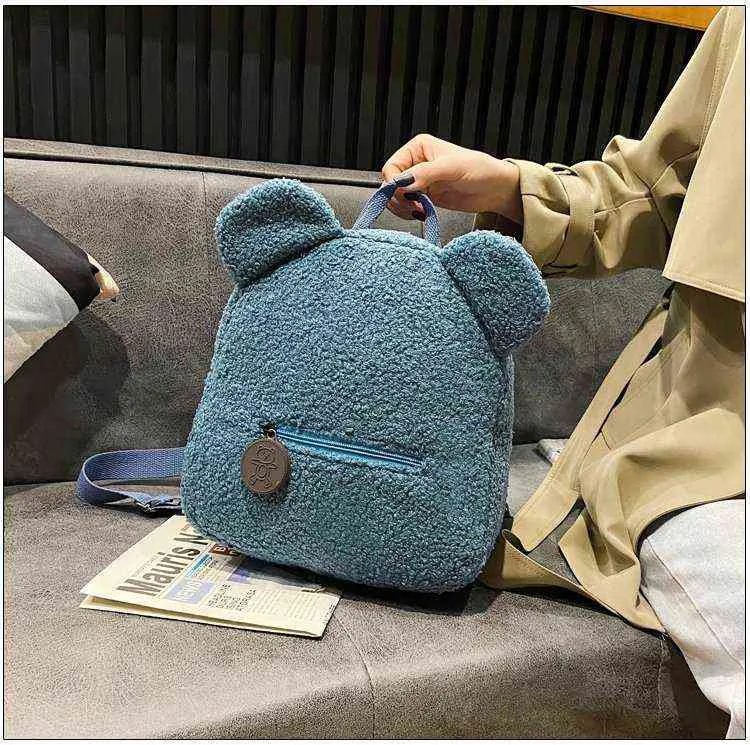 Spersonalizowana nazwa Początkowy plecak z dowolną nazwą Przenośne Mini Dzieci Podróż Zakupy Plecaki Niedźwiedź w kształcie torby na ramię Y1105