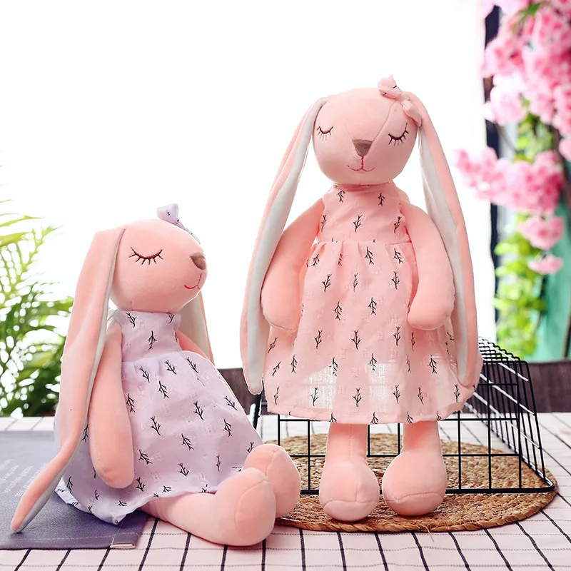 Kawaii Long Eared Bunny Plush Toys voor meisjes knuffel dieren Kinderen zachte baby teddy plushie kinderen 220314