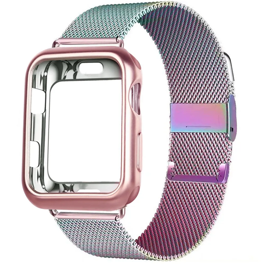 İzleme bandı için kayış 49mm 45mm 41mm 44mm 40mm manyetik döngü paslanmaz çelik metal bileklik Iwatch 8 7 6 Band6252528