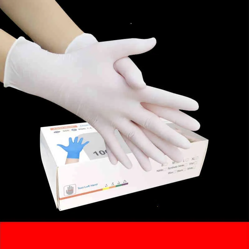 Handschoenen wegwerp in doos Natuurlijk rubber voedsel Grade hoog elastisch verdikt slijtvast medisch huishouden XS Home