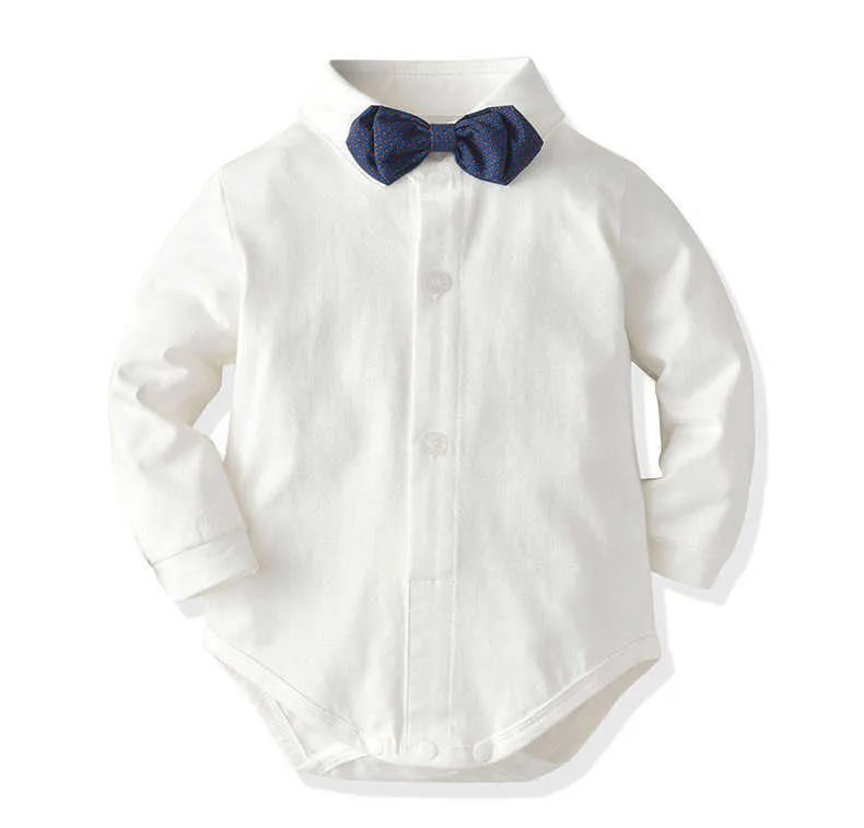 bébé garçon costume costume gentleman tenue née vêtements d'anniversaire ensemble baptêmes tddler chemise blanche + bowtie + gilet + pantalon 210615