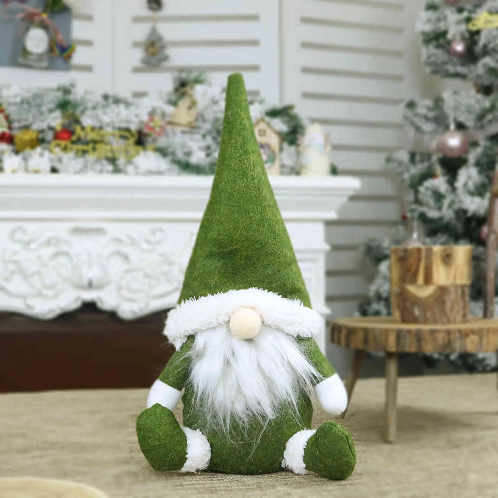 Décoration de noël en tissu, poupée de père noël faite à la main, cadeau d'arbre d'anniversaire pour la maison, ornements d'elfe nains
