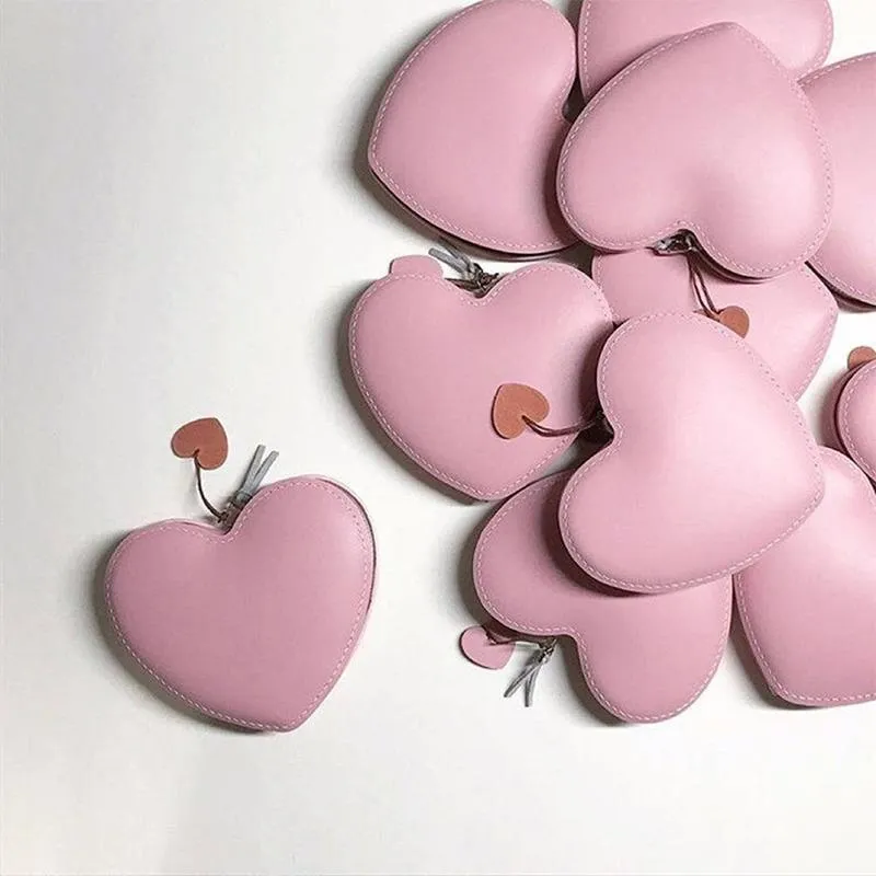 Кошельки 2021 Женская монета Кошелек розовая девочка в форме сердца в форме сердца милые женщины1219A