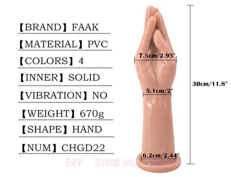 Novo punho dildo grande mão dildo grande plug anal brinquedos sexuais eróticos enorme dildo braço fisting mulheres lésbicas masturbar-se flertar sex shop X0503