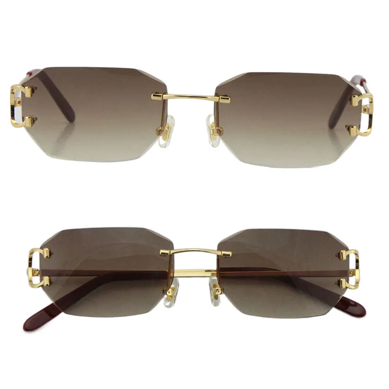 Vente de lunettes de soleil sans monture vintage Piccadilly irrégulière sans cadre diamant coupe lentille lunettes rétro mode avant-gardiste design uv400 291w