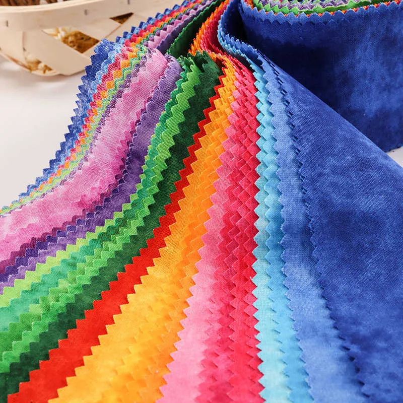 Rainbow Print Jelly Roll Coton Tissu DIY Patchwork Tissu À Coudre À La Main Couture Matériel Tissu 25 Couleurs 6.5 * 110cm JA116 210702