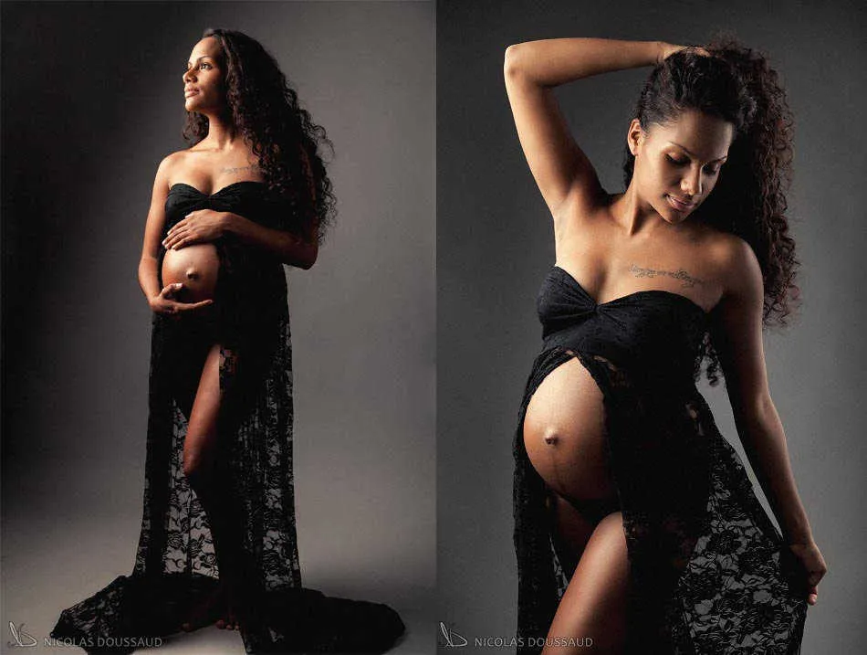 Кружева длинные хвостовые платья для беременных фотосъемки беременная фотография реквизиты Maxi платья для женщин одежда беременности x0902