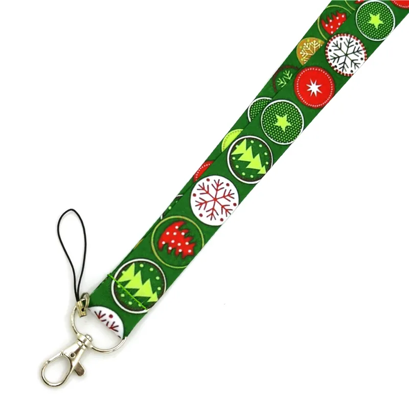 10ピースメリークリスマスツリーファッションシンプルチェーンネックIDカード携帯電話USBキーストラップ
