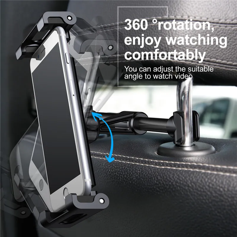 Baseus Back Seat Neadrest Mount för iPad 4.7-12.9 tum 360 Rotation Universal Tablet PC Auto Car Phone Holder Stand