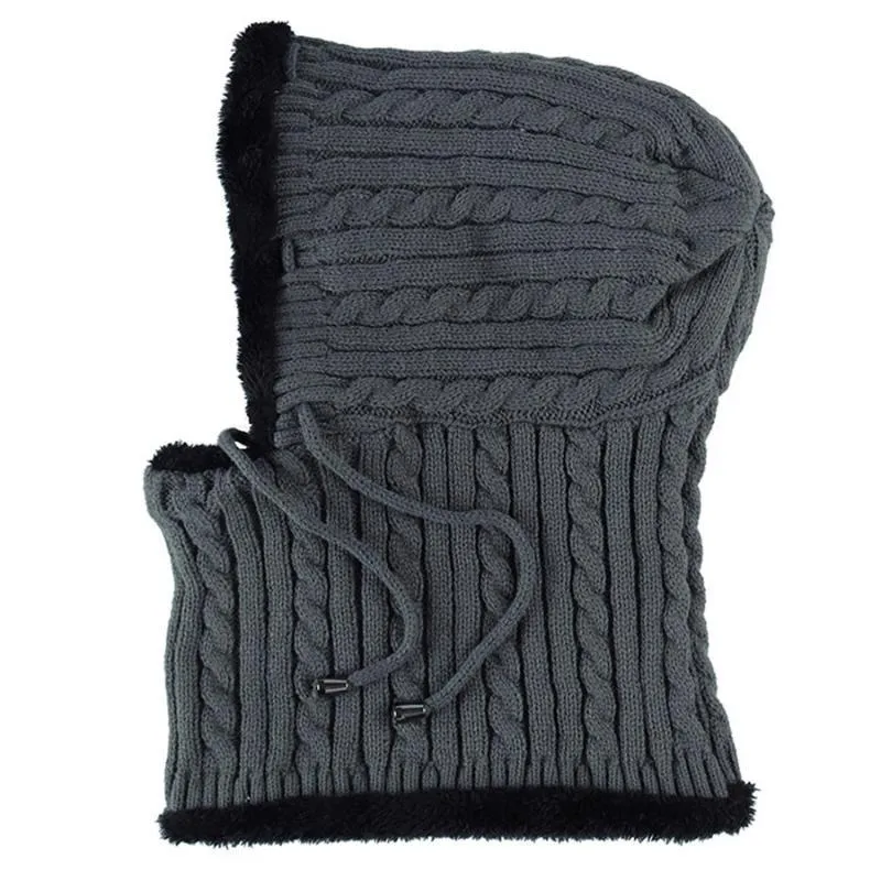 Chapéus, lenços luvas sets siamese chapéu lenço set para mulheres inverno homens beanie de malha de veludo unisex ski boné ao ar livre culares quentes