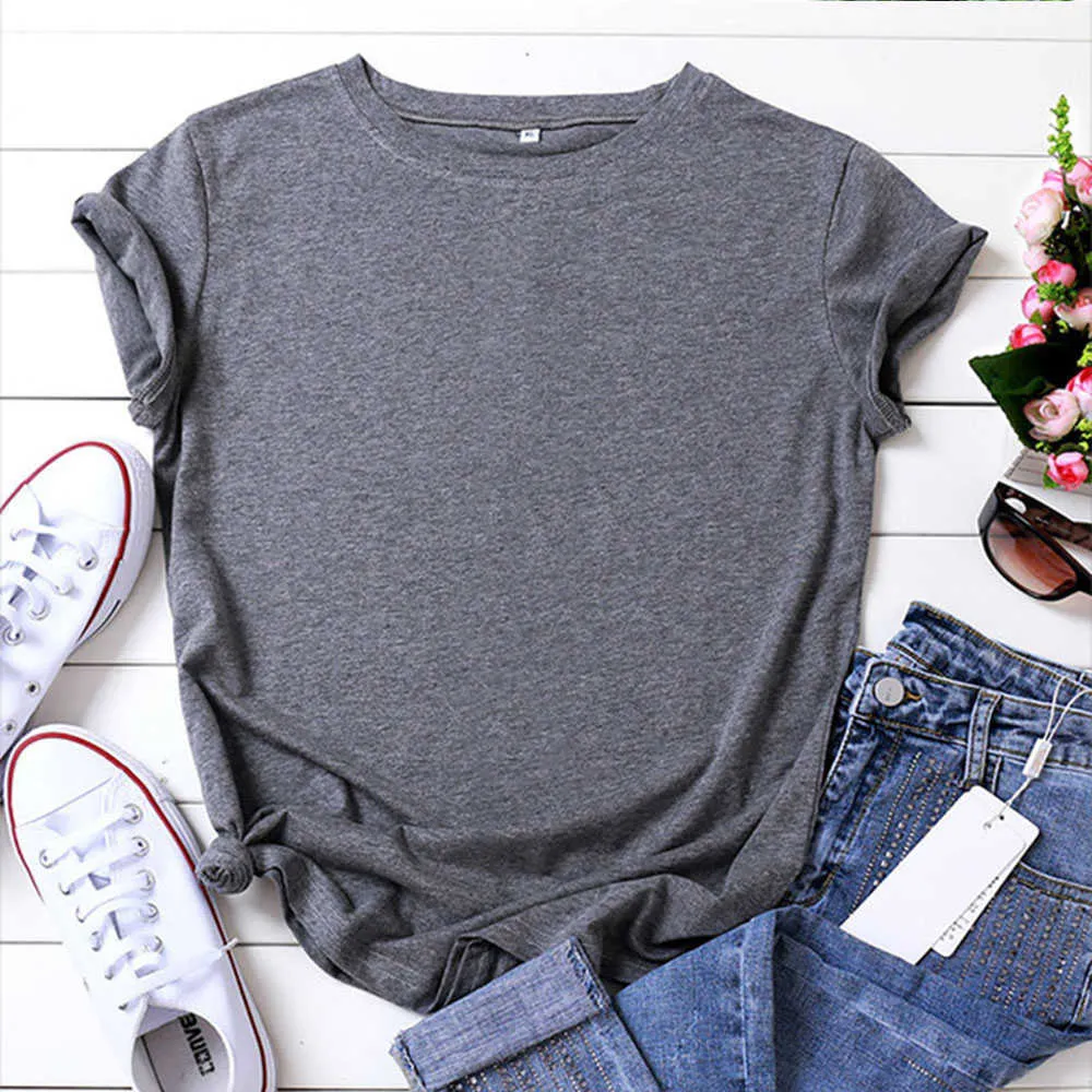 Dark Blue Tshirt Dames T-shirts Minimalism Zomer Top Grappige Rusland Familie Kijk Korte Mouw Ulzzang Mode Crewneck Shirt X0628