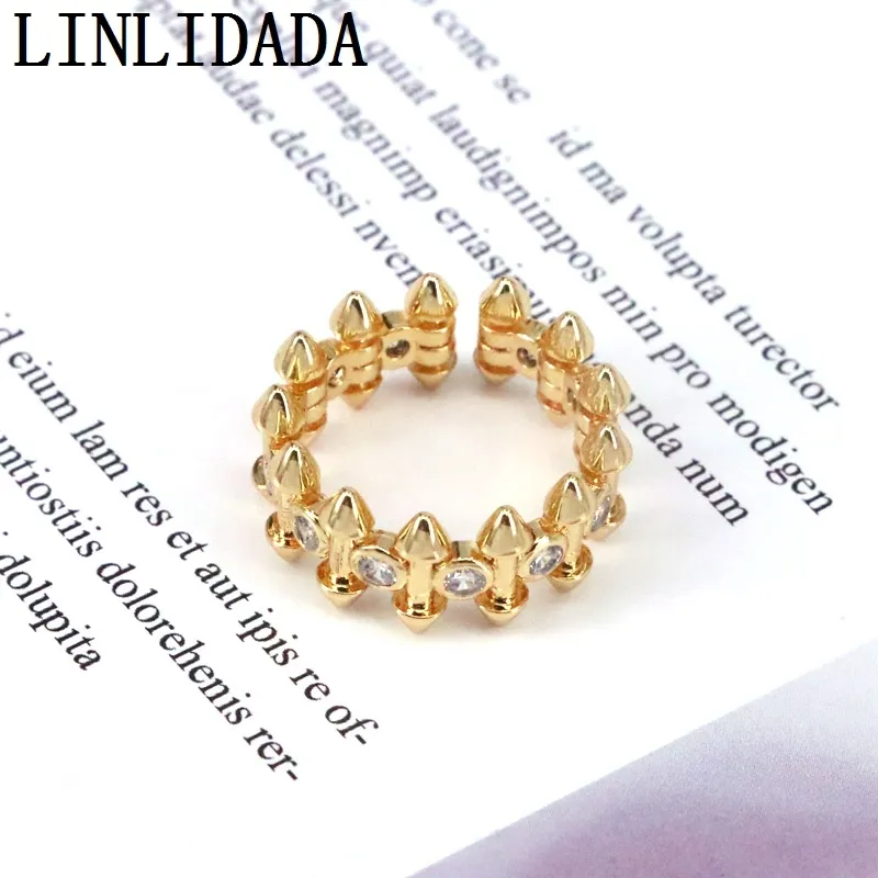 10 Uds. De anillos geométricos de Color dorado de diseño único para mujer, anillo Hipérbole Micro pavé, joyería 2021