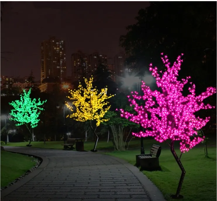 Ao ar livre led artificial flor de cerejeira árvore luz lâmpada natal 864 pçs lâmpadas 1 8m altura à prova chuva jardim fadas decor286w