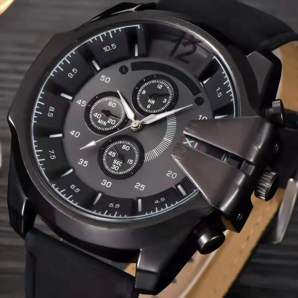 2021 montres 50mm herren Uhr DZ7313 Hohe Qualität Leder Band Luxus Quarz Uhren orologio da polso190a