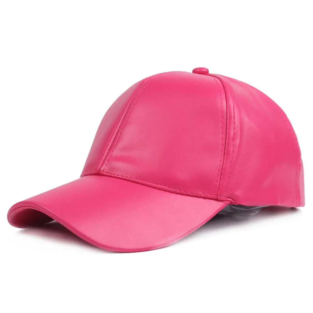 Summer PU skórzany kapelusz czarny czerwony biały baseball czapka baseballowa dla mężczyzn unisex snapback kobiety golfowe czapki gorra ciężarówki hats241s