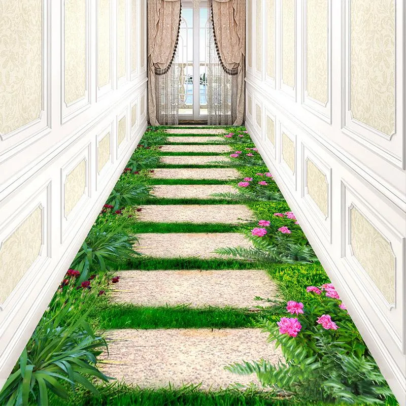 Creative Flower Carpets European Hallway Doormat Living Room Bedroom Mats Rugs Kitchen Stairs Carpet Anti-skid El247I